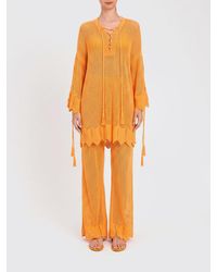 Twinset - Cotton Blend Kaftan Top - Lyst