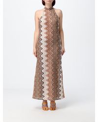 MC2 Saint Barth - Wave Print Halterneck Jersey Maxi Dress - Lyst