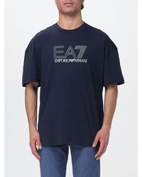 EA7 - Cotton Crew-Neck T-Shirt With Logo - Lyst