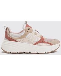 Twinset - Animal Print Leather And Mesh Sneakers With Double Pull-Tab - Lyst