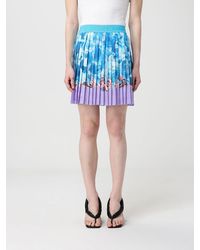 Versace Jeans Couture - Jupe Mini En Crêpe Plissé - Lyst