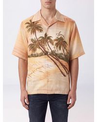 Amiri - Short-Sleeved Graphic Print Silk Shirt With Cuban Collar - Lyst