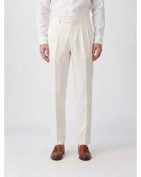 Boglioli - Slim Fit Linen Tailored Trousers With Belt Loops - Lyst