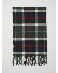 Barbour - Tartan Pattern Acrylic Scarf With Fringed Edges - Lyst