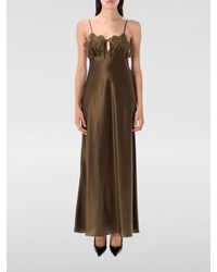 Saint Laurent - Slipdress Aus Seidensatin Mit Spitze - Lyst