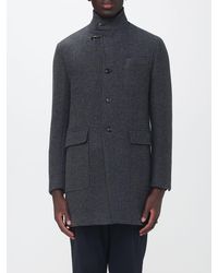 Fay - Single-Breasted Knee-Length Wool-Blend Coat With High Collar And Patch Pockets - Lyst