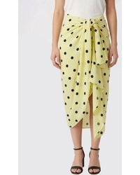 Sportmax - Polka Dot Satin Midi Skirt - Lyst