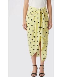 Sportmax - Polka Dot Satin Midi Skirt - Lyst