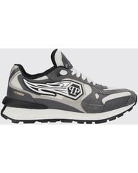 Philipp Plein - Leather And Mesh Sneakers - Lyst