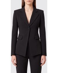Patrizia Pepe - Single-Breasted Slim Fit Blazer With Peak Lapels And Flap Pockets - Lyst