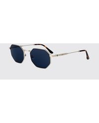 Lacoste - Metal Aviator Sunglasses With Monogram And Adjustable Nose Pads - Lyst