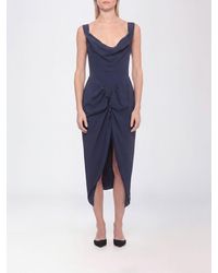 Vivienne Westwood - Asymmetric Off-The-Shoulder Stretch-Viscose Bustier Midi Dress - Lyst