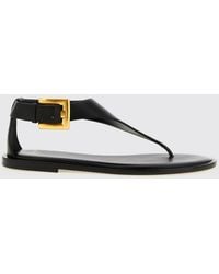 Balmain - Anthem Leder-Sandalen - Lyst