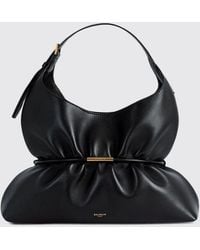 Balmain - Sphynx Ruched Lambskin Leather Handbag - Lyst
