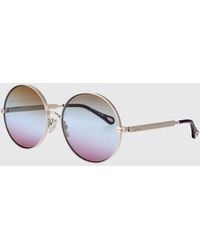 Chloé - Chlo&Eacute Metal Sunglasses With Rounded Frame And Metal Bridge - Lyst