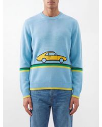 JW Anderson - Striped Cotton Crew-Neck Jumper With Print - Lyst