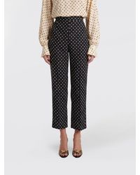 Valentino Garavani - High-Waisted Cropped Silk Pants With Polka Dot Print - Lyst