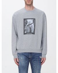 Emporio Armani - Relaxed Fit Cotton Crewneck Jumper With Graphic Print - Lyst