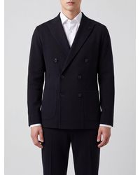 Lardini - Double-Breasted Virgin Wool Blazer With Peak Lapels - Lyst