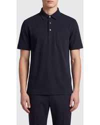 ZEGNA - Short-Sleeved Cotton Polo Shirt With Patch Pocket - Lyst