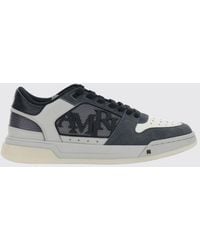 Amiri - Suede And Smooth Leather Low-Top Sneakers With Perforated Toe - Lyst