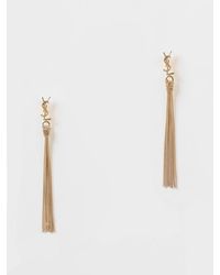 Saint Laurent - Pompons Chains Earrings - Lyst