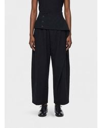 Issey Miyake - High-Waisted Cotton-Blend Wide-Leg Trousers With Belt Loops - Lyst