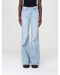 7 For All Mankind - Cotton Denim Flared Jeans - Lyst