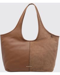 Michael Kors - Henly Grained Leather And Suede Tote Bag With Metal Logo - Lyst