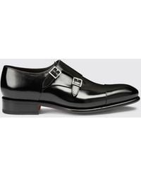Santoni - Brushed Leather Monk Strap - Lyst