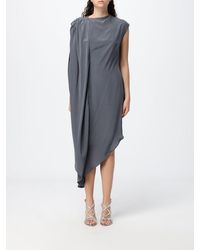 Crida Milano - Peonia One-Shoulder Asymmetrical Crêpe De Chine Midi Dress - Lyst