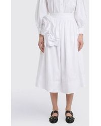 Simone Rocha - Cotton Skirt With Maxi Flower - Lyst