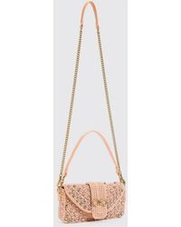 Twinset - Crochet Cotton Bag With Rhinestones - Lyst