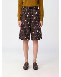 Ganni - Check Organic Cotton High-Waisted Shorts With Elastic Waistband - Lyst