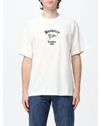 Burberry - Slim Fit Cotton T-Shirt With Graphic Print And Contrast Logo - Lyst