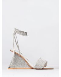 Twentyfourhaitch - Lezira Rhinestone Fabric Wedge Sandal - Lyst