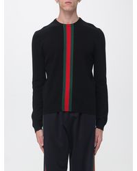 Gucci - Slim Fit Striped Cashmere Crewneck Jumper With Web Detail - Lyst