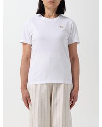 Maison Kitsuné - T-shirt in cotone con logo applicato - Lyst