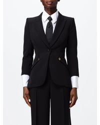 Elisabetta Franchi - Cropped Single-Breasted Slim Fit Blazer With Peak Lapels - Lyst