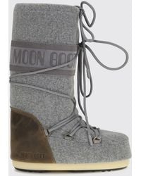 Moon Boot - Icon Nubuck And Wool Felt Snow Boots - Lyst
