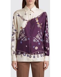 Versace - Camisa De Pura Seda Con Estampado Gráfico Integral - Lyst
