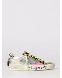 Crime London - Sk8 Deluxe Leather And Glitter Sneakers - Lyst