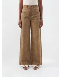 Uma Wang - High-Waisted Wide-Leg Cotton Trousers With Welt Pockets - Lyst