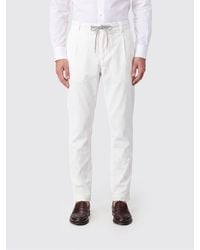 Eleventy - Slim Fit Corduroy Trousers With Drawstring Waist And Pleats - Lyst