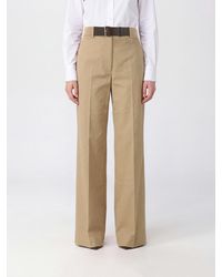 Tory Burch - High-Waisted Wide-Leg Cotton Trousers With Concealed Fastening - Lyst
