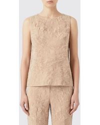 Giorgio Armani - Pleated Crêpe Sleeveless Top - Lyst
