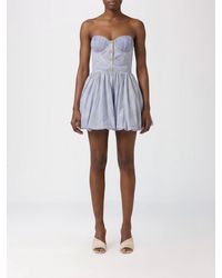 Elisabetta Franchi - Off-The-Shoulder Crêpe Bustier Mini Dress With Sweetheart Neckline - Lyst