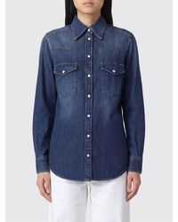 Dolce & Gabbana - Dolce &Amp Gabbana Cotton Denim Shirt With Flap Patch Pockets - Lyst