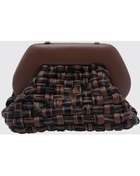 THEMOIRÈ - Themoir&Egrave Bios Bicolor Woven Vegan Leather Clutch With Magnetic Closure - Lyst
