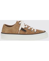 Brunello Cucinelli - Suede Sneakers With Monile - Lyst